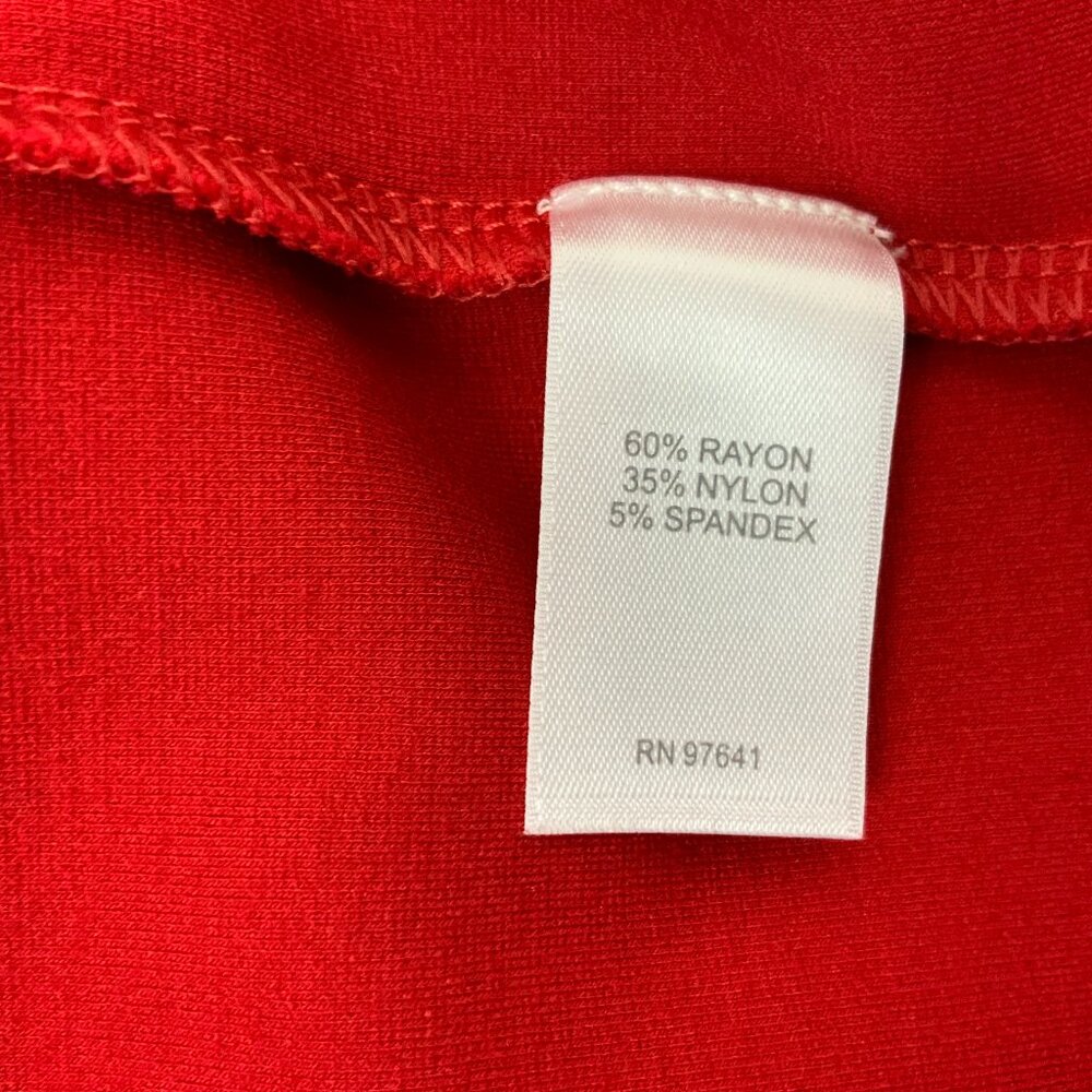 New J Jill Simple Elegance Puff Sleeves Dress In Red Cherry Size 2XL - Picture 15 of 16